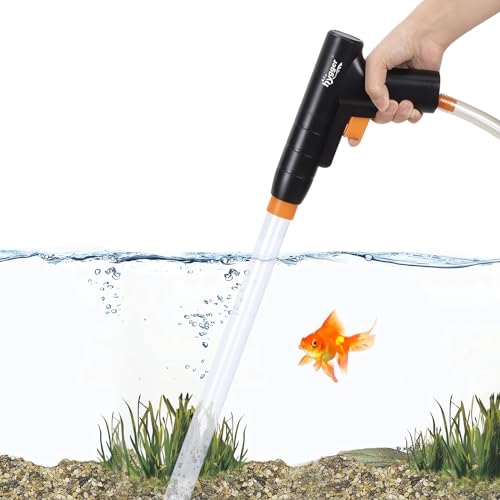 hygger Aquarium Gravel Cleaner New Quick Water Changer with AirPressing Button Fish Tank Sand Cleaner Kit Aquarium Siphon Vacuum Cleaner with Water Hose Controller Clamp - Image 1