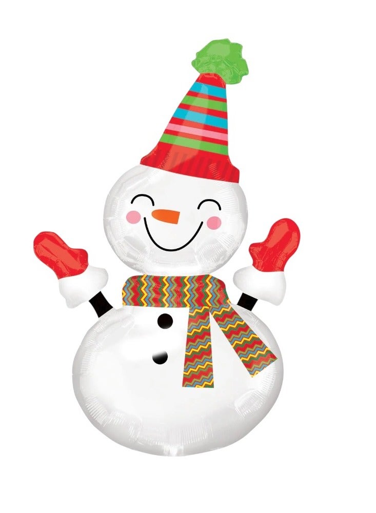 Doodle Kiddo Snowman Foil Balloon Christmas Decoration 101 CM - Image 1