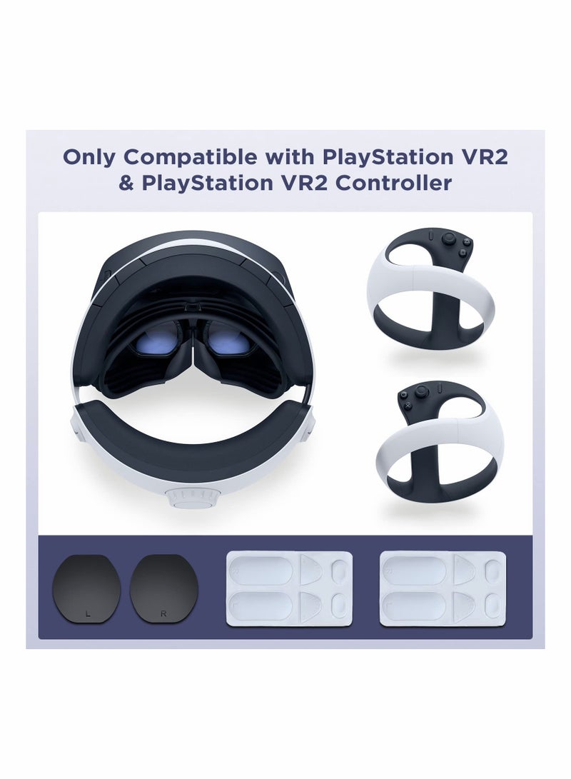 تناسب مجموعة ملحقات PS VR2 مجموعة الملحقات المتوافقة مع 2 وسادة من السيليكون ومقبض للتحكم في الحواس وغطاء مضاد للغبار للعدسة، سهل التركيب، قطع دقيق، مضاد للعرق - Image 3