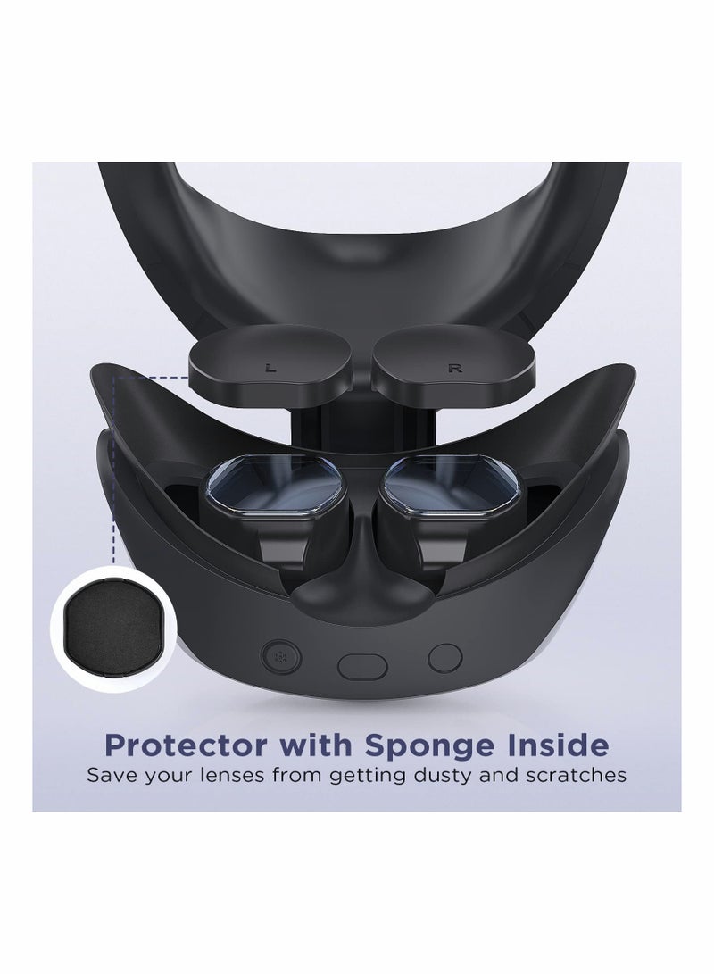 تناسب مجموعة ملحقات PS VR2 مجموعة الملحقات المتوافقة مع 2 وسادة من السيليكون ومقبض للتحكم في الحواس وغطاء مضاد للغبار للعدسة، سهل التركيب، قطع دقيق، مضاد للعرق - Image 4