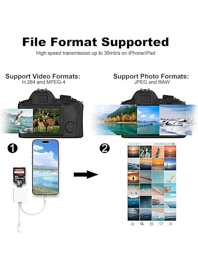 هافن ضبط التوافق العالمي هذا المهايئ SD/Micro SD يتميز بأجهزة مثل الهواتف الذكية ووسادة مع منافذ USB-C و iPhone. - Image 4