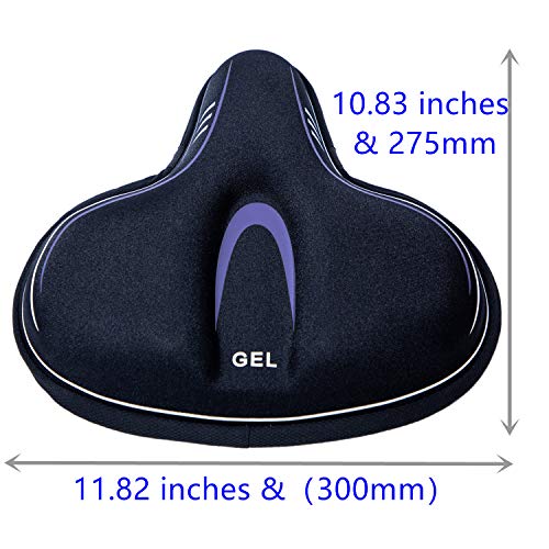 YBEKI Wide Gel Bike Seat Cover for Peloton/Spin Bikes - 2cm Cooling Gel & Memory Foam Cushion | Non-Slip Base & Airflow Vents | Fits 8.5-10" Wide Saddles (YOSUDA/Echelon/Schwinn Compatible) ﻿ - Image 5