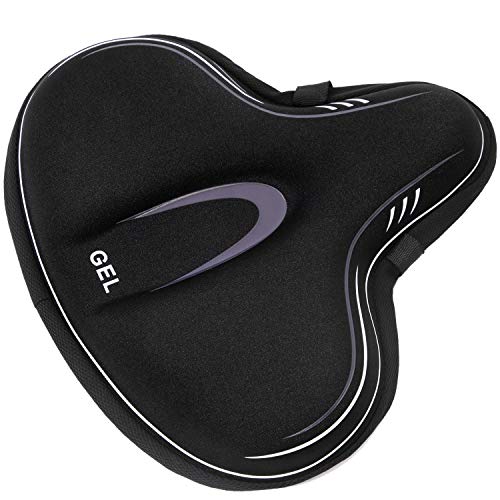 YBEKI Wide Gel Bike Seat Cover for Peloton/Spin Bikes - 2cm Cooling Gel & Memory Foam Cushion | Non-Slip Base & Airflow Vents | Fits 8.5-10" Wide Saddles (YOSUDA/Echelon/Schwinn Compatible) ﻿ - Image 1