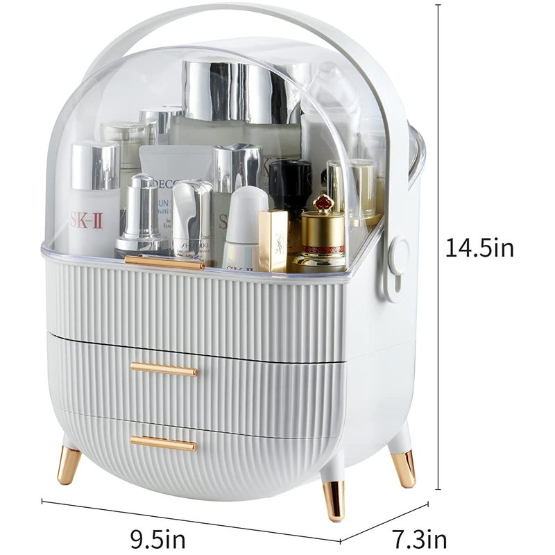 Ostin Makeup Organizer for VanityElegant Cosmetics Organizer for Skin CareIdeal Back to School Gift for daugter grand daughter girl friends Bathroom storage rack White - Image 5