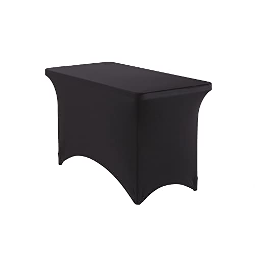 Iceberg iGear Stretch Fabric Table Cover, Fits 4' Table, Polyester/Spandex, Black, 24" W x 48" L - Image 3