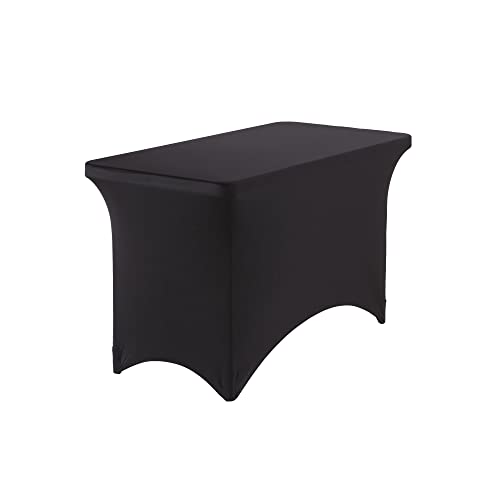 Iceberg iGear Stretch Fabric Table Cover, Fits 4' Table, Polyester/Spandex, Black, 24" W x 48" L - Image 2