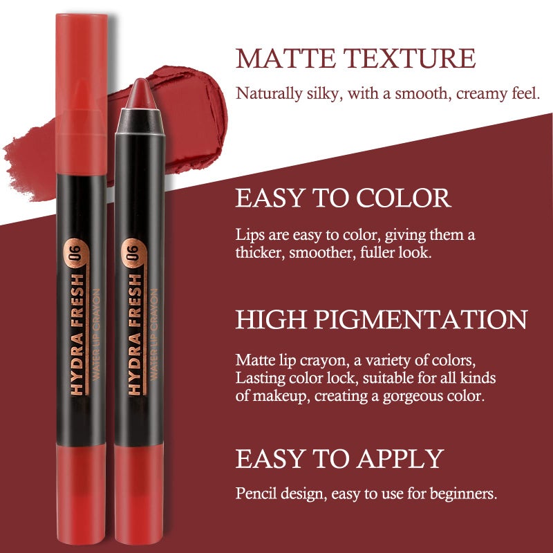 Boobeen Velvety Creamy Matte Lip Liner - Full Coverage High Pigment Waterproof Long Lasting Lipstick for Women, Matte Lip Color with Smooth Finish - Image 4