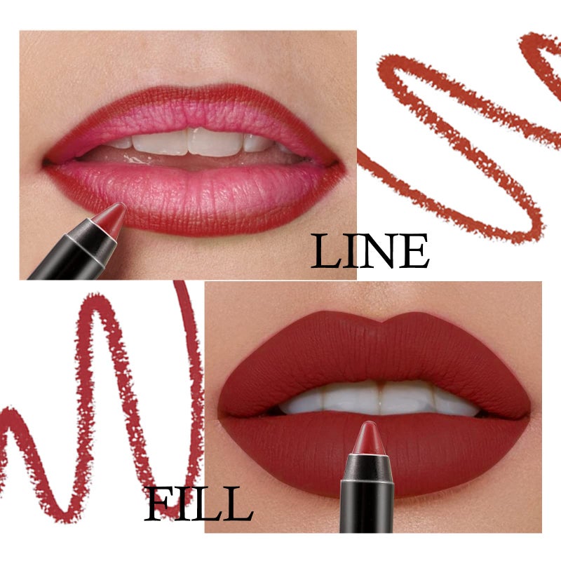 Boobeen Velvety Creamy Matte Lip Liner - Full Coverage High Pigment Waterproof Long Lasting Lipstick for Women, Matte Lip Color with Smooth Finish - Image 2