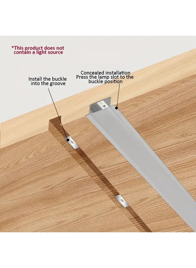 12 Pack Silvery Alu White Cover Linear LED Recessed Lighting Channel U Shape Bar - Image 5