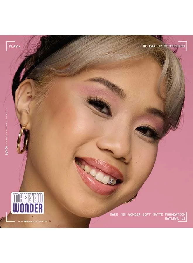 NYX PROFESSIONAL MAKEUP Natural Make 'EM Wonder Foundation Matte Finish Natural for Women | Best Price UAE