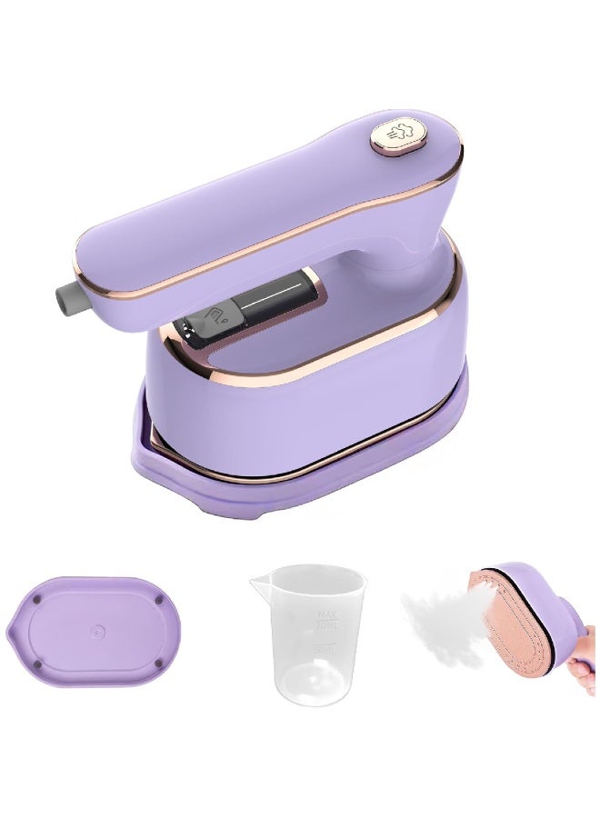 ZOOMEE Portable Handheld Steamer for Clothes, 2-in-1 Ironing & Steaming,180° Rotatable Multi-Directional, Mini Travel Steamer,suitable for clothing of suitable sizes/thickness for Dorm Room, Purple - Image 1