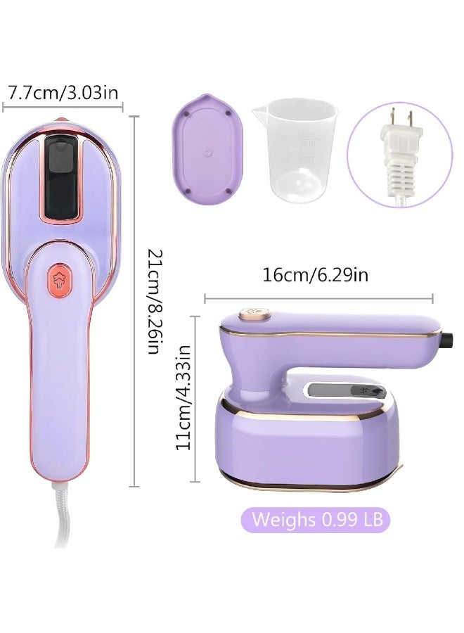 ZOOMEE Portable Handheld Steamer for Clothes, 2-in-1 Ironing & Steaming,180° Rotatable Multi-Directional, Mini Travel Steamer,suitable for clothing of suitable sizes/thickness for Dorm Room, Purple - Image 3