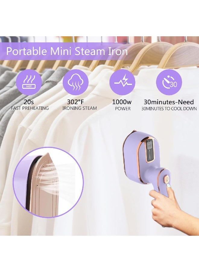 ZOOMEE Portable Handheld Steamer for Clothes, 2-in-1 Ironing & Steaming,180° Rotatable Multi-Directional, Mini Travel Steamer,suitable for clothing of suitable sizes/thickness for Dorm Room, Purple - Image 5