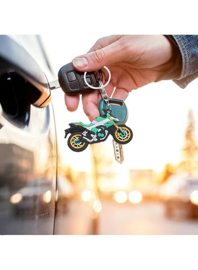 6 قطع من سلسلة مفاتيح دراجة نارية واقعية على الوجهين، نموذج محاكاة حلقة مفاتيح إكسسوارات للرجال راكبي الدراجات النارية وحقيبة الظهر والحقيبة - Image 4