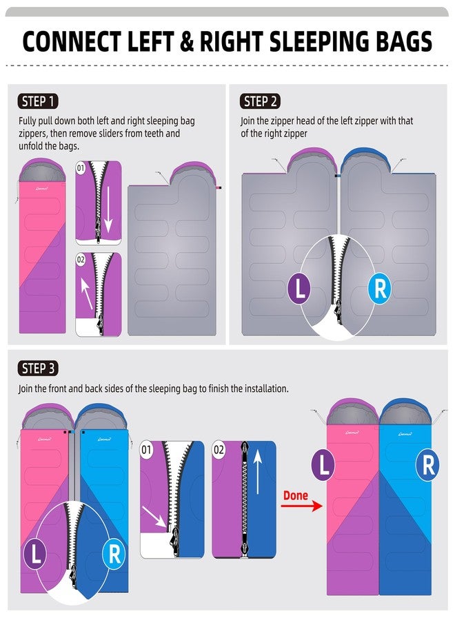 Clostnature Sleeping Bag for Adults and Kids - Lightweight Camping Sleeping Bag for Girls, Boys, Youths, Ultralight Backpacking Sleeping Bag for Cold Weather - Compression Sack Included(Left Zipper) - Image 5