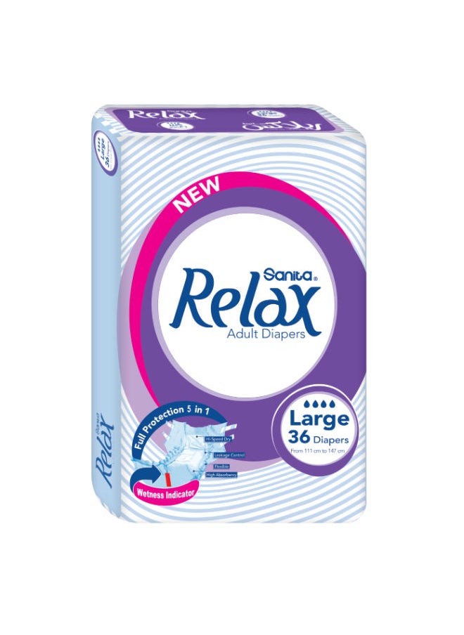 Relax Adult Diapers Large 36 Diapers - pzsku/ZF7649A72673CE235D8A2Z/45/_/1707228113/2f206eda-c5da-485b-8b88-5259adf82559