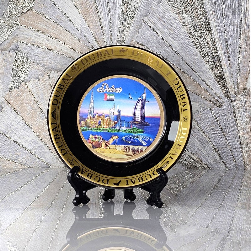 سوق الهدايا التذكارية طبق سيراميك مزخرف من سوق الهدايا التذكارية مطلي بالذهب 11 سم 01 - Image 1