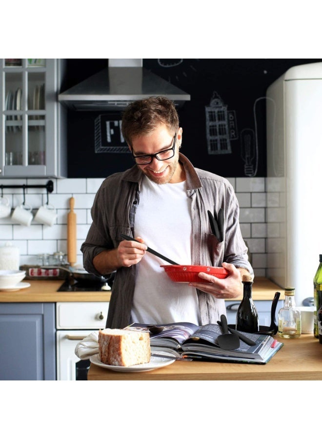 Chabeia Silicone Spatula Set - 6 Piece Non-Stick Rubber Spatula Set, Heat-Resistant Spatula Kitchen Utensils Set for Cooking, Baking and Mixing（Black） - Image 5