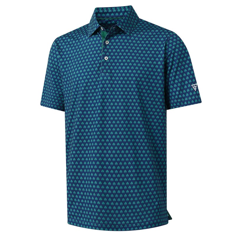 M MAELREG Polo Shirts for Men Quick Dry Fit Short Sleeve Performance Moisture Wicking Print Menâ€™s Golf Shirts - Image 1