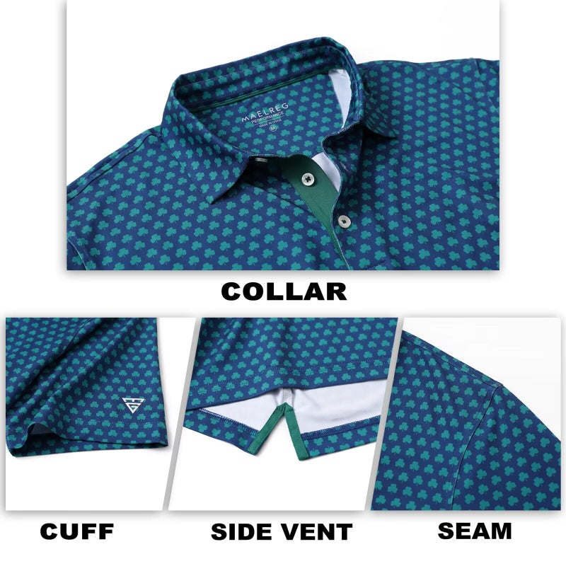 M MAELREG Polo Shirts for Men Quick Dry Fit Short Sleeve Performance Moisture Wicking Print Menâ€™s Golf Shirts - Image 5