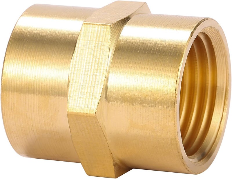 Sanpaint 2 Pack 1/2" x 1/2" NPT Coupler, Brass Female Pipe Fitting (I.D x I.D: 3/4'' x 3/4'') - Image 3