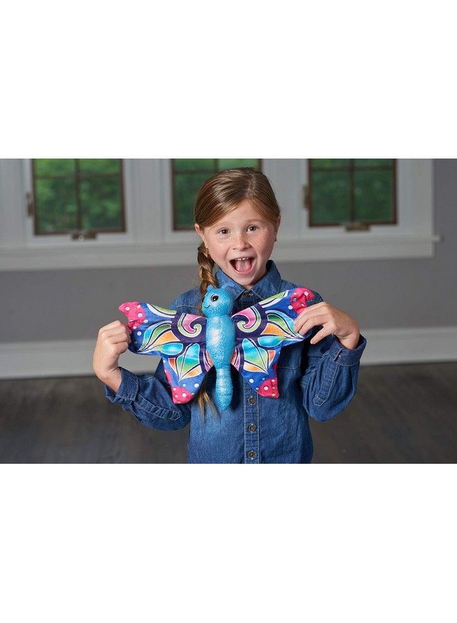 Wild Republic Huggers Butterfly Blue Plush Toy Slap Bracelet Stuffed Animal Kids Toys 8" - Image 3