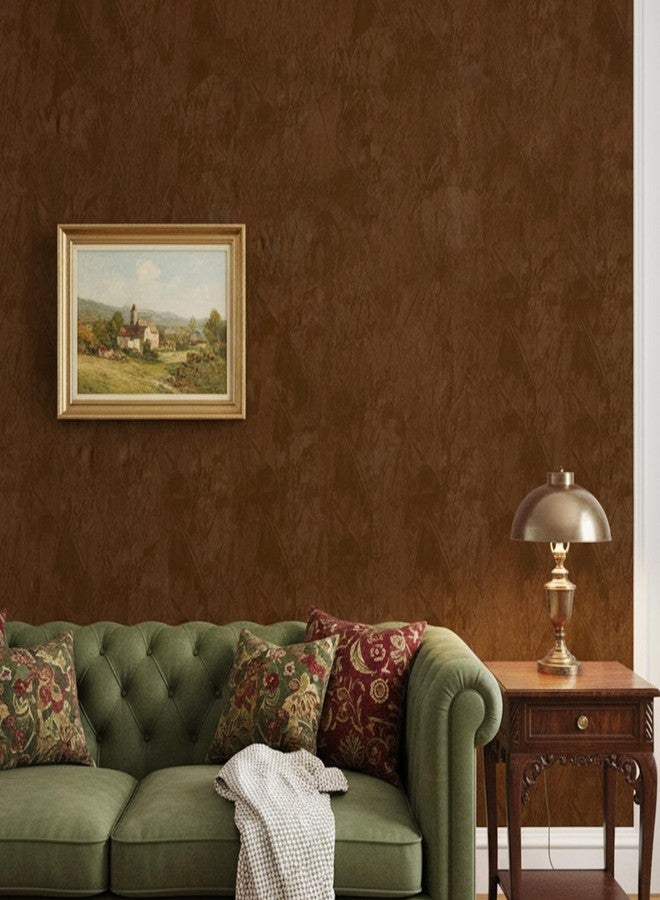 ReWallpaper ورق حائط بني قابل للتقشير واللصق من ReWallpaper، ورق حائط مخملي فاخر لغرفة النوم، قابل للإزالة، بني محكم اللصق، بطانة درج مخملية ذاتية اللصق لخزانة الملابس وصندوق المجوهرات، يمكنك صنعه بنفسك، 17.5 بوصة × 6.5 قدم - Image 3