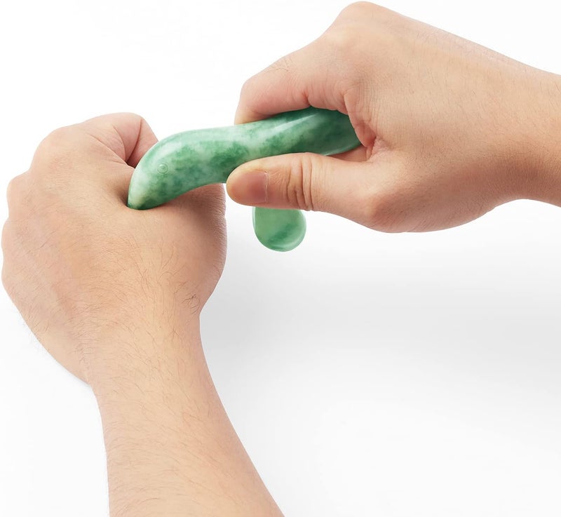 LEOSENSE Deep Tissue Trigger Point Massage Tool  Natural Jade Gua Sha Acupuncture Scraping Stone  Foot Reflexology Acupressure Point Massager for Full Body Relax Muscles Soreness and Pain Relief - Image 3