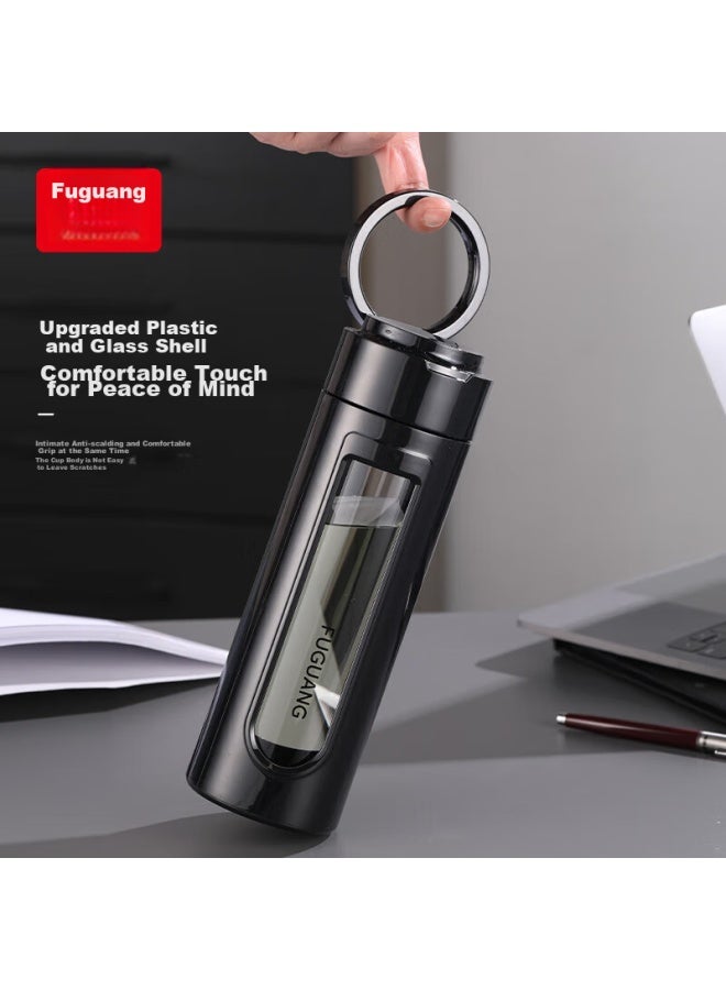 Tomimitsu Fuguang Large Capacity Shatterproof Glass Cup, Business Men's Double-layer Water Bottle, Plastic And Glass Tea Infuser Cup, Tea-water Separation Cup, 520ml - Image 4