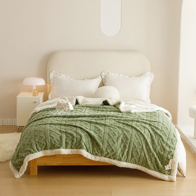 Ab Version Of Tafu Cashmere Lambskin Double-Sided Blanket Children'S Tafu Cashmere Dual-Purpose Blanket Functional Blanket Manufacturers - Image 2