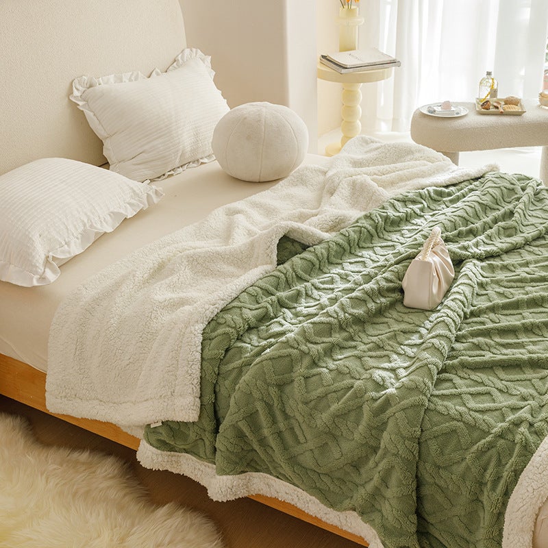 Ab Version Of Tafu Cashmere Lambskin Double-Sided Blanket Children'S Tafu Cashmere Dual-Purpose Blanket Functional Blanket Manufacturers - Image 3