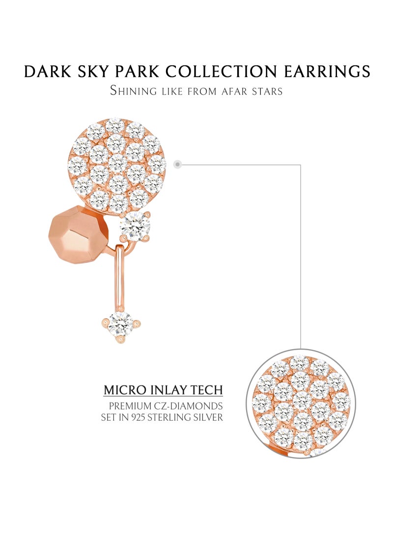 AWNL Women's Earrings with CZ Diamonds and Rose Gold Plated, Sterling Silver Gift for Women Wife Girlfriend Dark Sky Park Collection  - Image 5