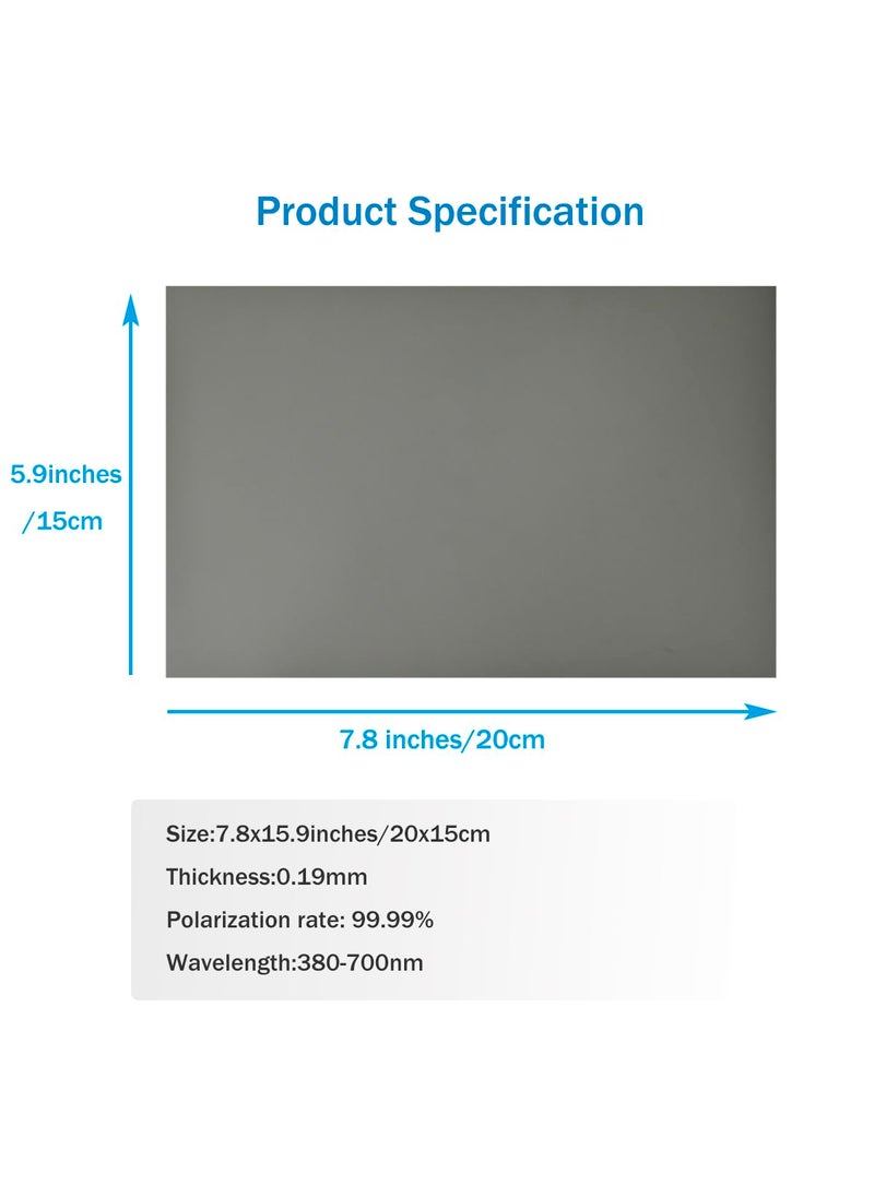 RENIAN Polarized Film Sheets 3 PCS 7.8x5.9in/ 20x15cm Polarizer Linear Polarizing Filter Non-Adhesive for Educational Physics Photography Lighting  - Image 3