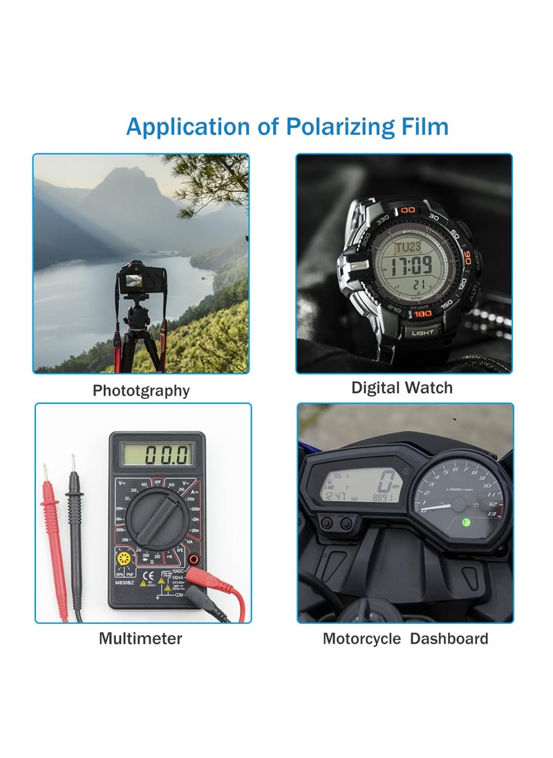 RENIAN Polarized Film Sheets 3 PCS 7.8x5.9in/ 20x15cm Polarizer Linear Polarizing Filter Non-Adhesive for Educational Physics Photography Lighting  - Image 4