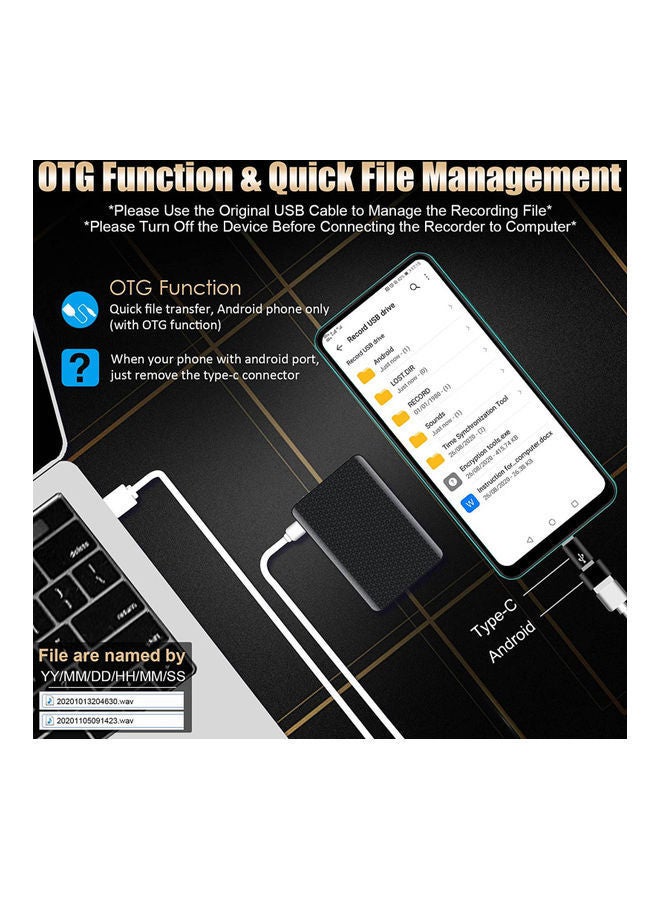 NIBEMINENT Q85 Mini Voice Recorder V9259-16G_P Black  - Image 4