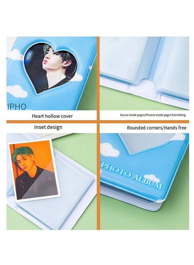 3 Inch Mini Photo Al Heart Hollow Card Binder Kpop Holder For Collecting Picture Name ID Business Cards Photos Camera 40 Pockets - Image 3