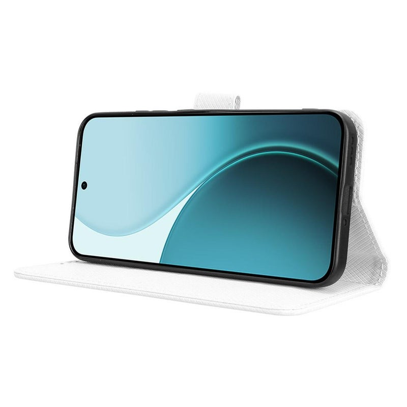 إيروريكس جراب هاتف جلدي بنسيج ماسي لهاتف OPPO Reno14 F 5G (أبيض) - Image 5