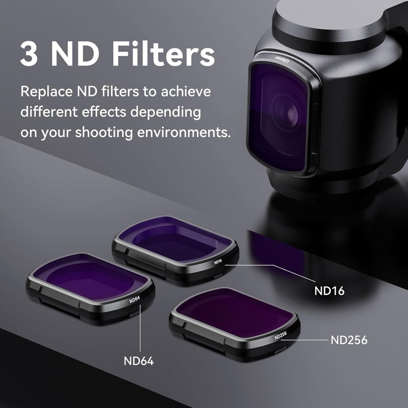 Ulanzi ULANZI PK03 ND Filter Set Compatible with DJI OSMO Pocket 33 Pack ND16 ND64 ND256 Magnetic Filters Ultra Lightweight Only 12g Multi Coated HD Optical Glass Aluminum Frame - Image 4