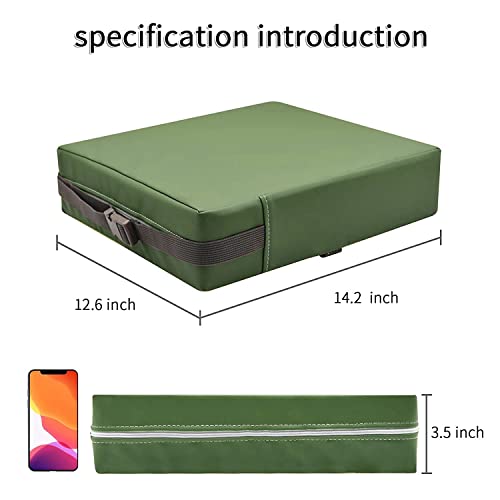 SMZCTYI Toddler Booster Seat for Dining Table, PU Washable Double Safe Straps Non-Slip Bottom Booster Seat Dining Toddler, Portable Travel Increasing Cushion (Light Green) - Image 3