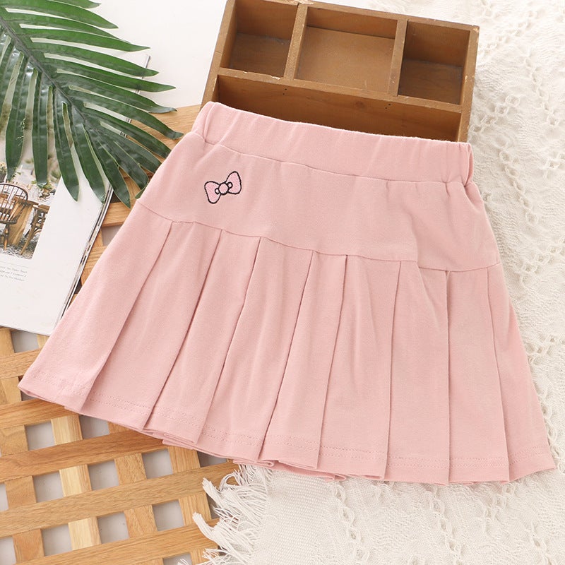 2025 childrens clothing summer new girls pleated skirt skirt JK skirt anti-light skirt cross-border foreign trade a generation of hair Light blue  - Image 3