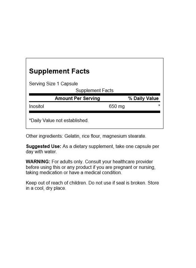 سوانسون اينوزيتول 650 مجم 100 كبسولة - Image 2
