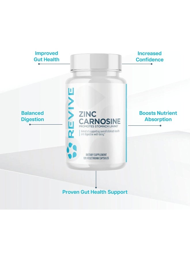 revive - Revive MD - Zinc Carnosine - GI & Stomach Lining Support - 120 Vegetarian Capsules - Supports Immune Function, antioxidants and Brain Function - Image 1
