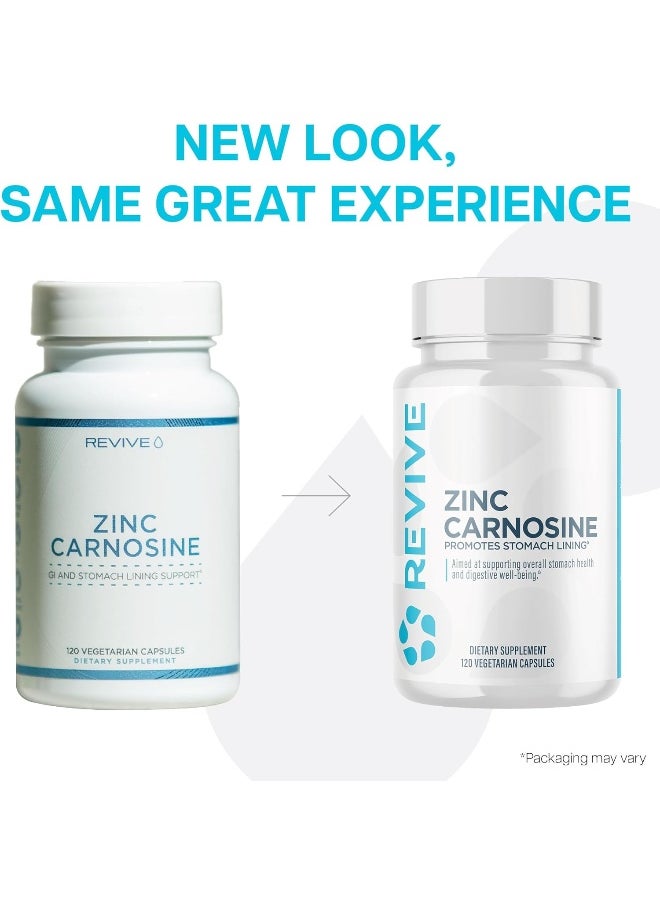revive - Revive MD - Zinc Carnosine - GI & Stomach Lining Support - 120 Vegetarian Capsules - Supports Immune Function, antioxidants and Brain Function - Image 1