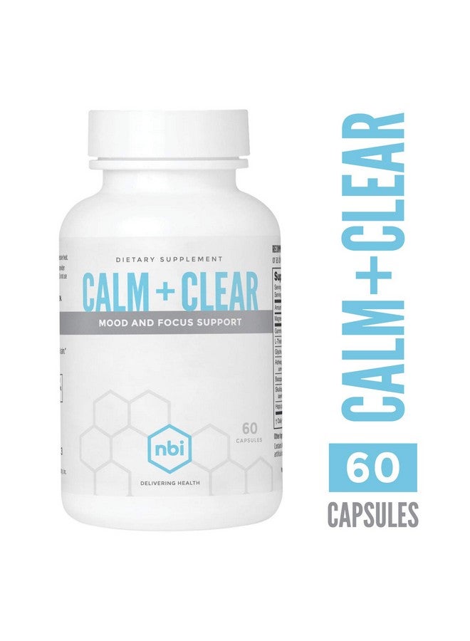 إن بي آي NBI Calm + Clear Mood and Focus Support | دعم طبيعي للتوتر والغدة الكظرية مع المغنيسيوم وحمض جاما أمينوبوتيريك وأشواغاندا وL-Theanine وجلايسين وباكوبا وسكولر كاب ومسحوق القفزات | 60 كبسولة - Image 5