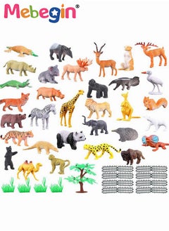 MEBEGIN Wild Animal Toy Figure Play Set for Kids Pack of 53 Mini Jungle Animal Toy Set  - Image 1