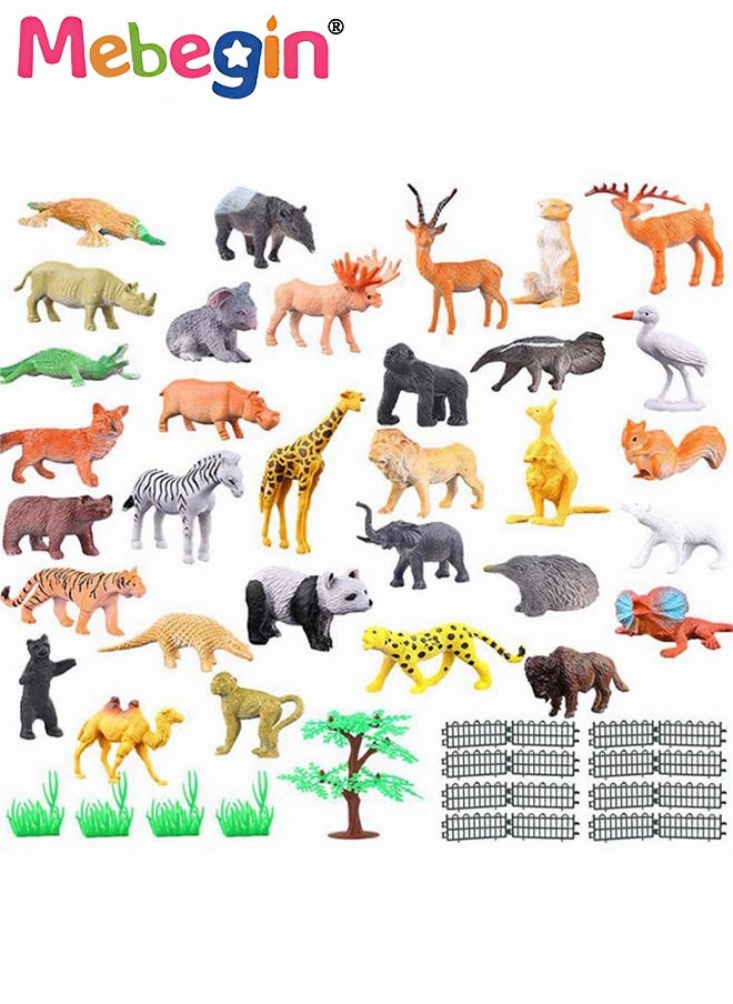 MEBEGIN - Wild Animal Toy Figure Play Set for Kids Pack of 53 Mini Jungle Animal Toy Set - Image 1