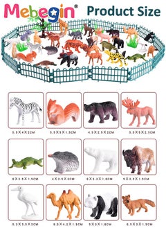 MEBEGIN Wild Animal Toy Figure Play Set for Kids Pack of 53 Mini Jungle Animal Toy Set  - Image 2