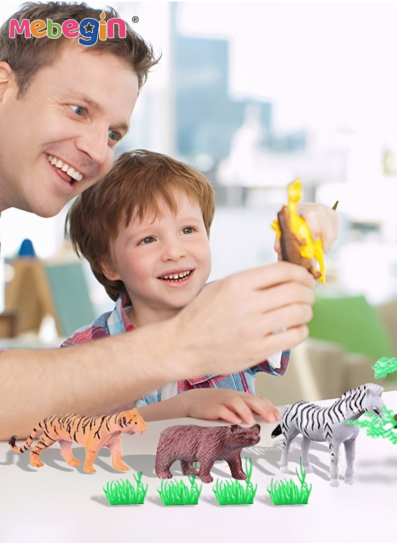 MEBEGIN - Wild Animal Toy Figure Play Set for Kids Pack of 53 Mini Jungle Animal Toy Set - Image 1