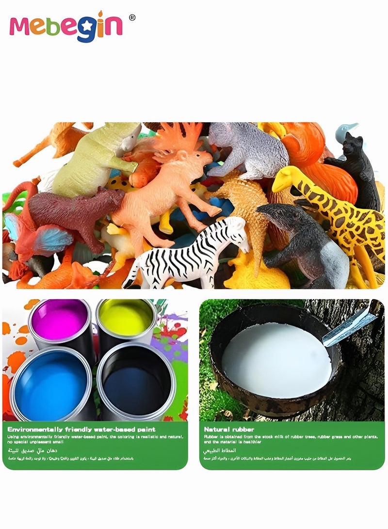 MEBEGIN - Wild Animal Toy Figure Play Set for Kids Pack of 53 Mini Jungle Animal Toy Set - Image 1