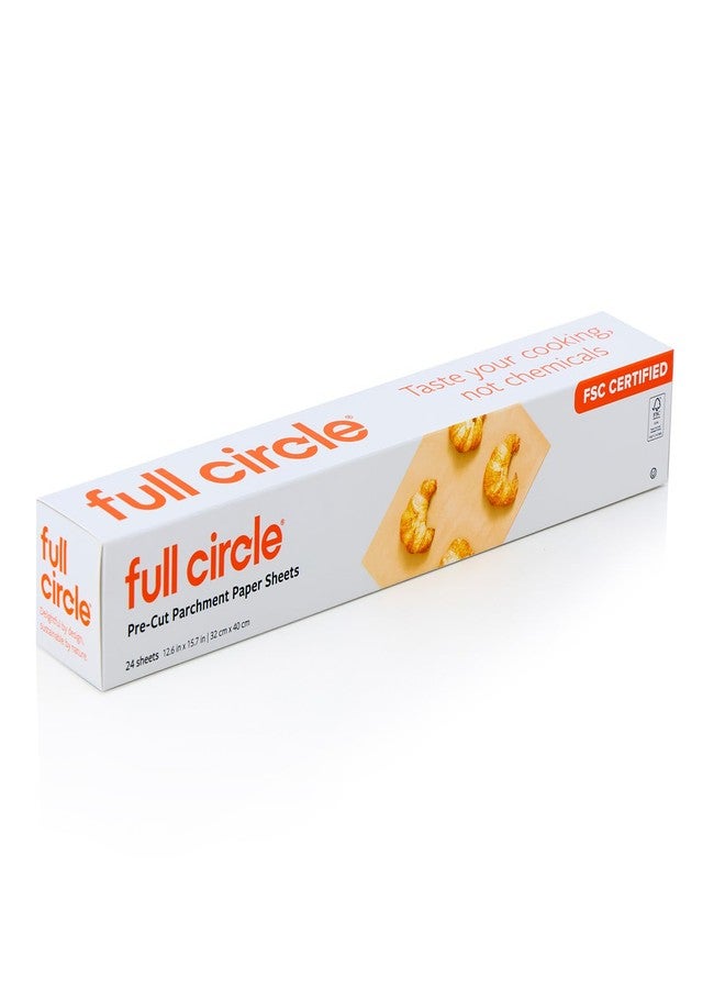 Full Circle for good: Parchment Paper, 24 Half Sheets - Pre-Cut Brown Natural Baking Paper - Unbleached FSC Certified - Non-Toxic, Chlorine Free, Non-Stick Silicone-Coated Oven-Safe Paper - Image 1